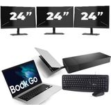 Microsoft Surface Go - Intel Core i5-10e Generatie - 10 inch - 8GB RAM - 64GB SSD - Windows 11 Home + 3x 24 inch Monitor Zichtbaar gebruikt