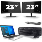 HP EliteBook 840 G8 - Intel Core i5-11e Generatie - 14 inch - 16GB RAM - 256GB SSD - Windows 11 + 2x 23 inch Monitor Zichtbare schade