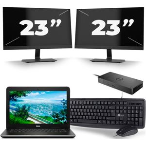 Dell Latitude 3380 - Intel Core i3-6e Generatie - 13 inch - 8GB RAM - 256GB SSD - Windows 11 + 2x 23 inch Monitor Nette Staat