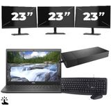 Dell Latitude 3510 - Intel Core i5-10e Generatie - 15 inch - Touch - 16GB RAM - 256GB SSD - Windows 11 Home + 3x 23 inch Monitor Nette Staat