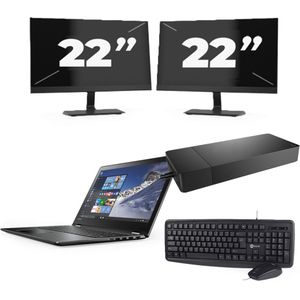 Lenovo ThinkPad X1 Yoga Gen 4 - Intel Core i7-8e Generatie - 14 inch - 16GB RAM - 256GB SSD - Windows 11 Home + 2x 22 inch Monitor Zichtbaar gebruikt