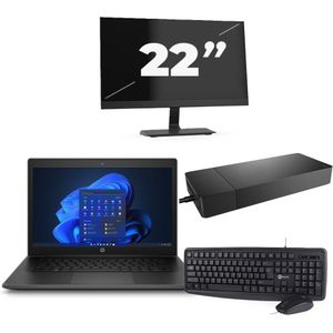 HP Pro X360 Fortis G9 - Intel Pentium N6000 - 11 inch - 8GB RAM - 256GB SSD - Windows 11 Home + 1x 22 inch Monitor Nette Staat