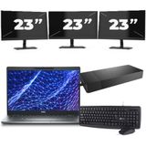 Dell Latitude 5330 - Intel Core i3-12e Generatie - 13 inch - 8GB RAM - 256GB SSD - Windows 11 Home + 3x 23 inch Monitor Zichtbaar gebruikt