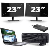 Dell Latitude 5410 - Intel Core i5-10e Generatie - 14 inch - 16GB RAM - 256GB SSD - Windows 11 + 2x 23 inch Monitor Zichtbaar gebruikt