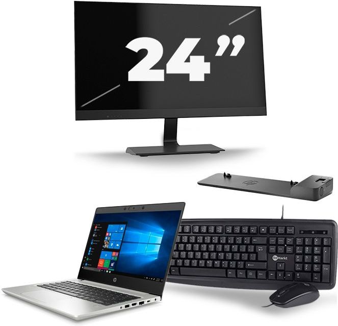 HP ProBook 430 G7 - Intel Core i3-10e Generatie - 13 inch - 16GB RAM - 512GB SSD - Windows 11 + 1x 24 inch Monitor Zichtbaar gebruikt