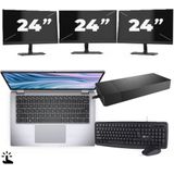 Dell Latitude 7410 - Intel Core i5-10e Generatie - 14 inch - Touch - 16GB RAM - 256GB SSD - Windows 11 Home + 3x 24 inch Monitor Zichtbare schade