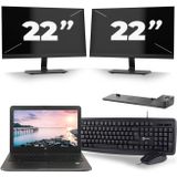 HP ZBook 15u G3 - Intel Core i7-6e Generatie - 15 inch - 16GB RAM - 512GB SSD - Windows 11 + 2x 22 inch Monitor Nette Staat
