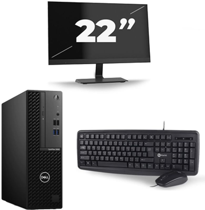 Dell Optiplex 3080 Micro USFF - Intel Core i5-10e Generatie - 16GB RAM - 256GB SSD - Windows 11 + 1x 22 inch Monitor Nette Staat