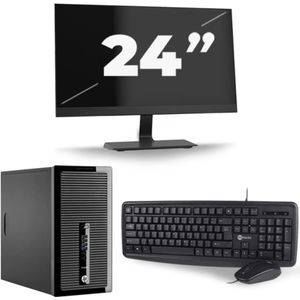 HP ProDesk 400 G3 Micro Tower - Intel Core i7-6e Generatie - 16GB RAM - 256GB SSD - Windows 11 + 1x 24 inch Monitor Nette Staat