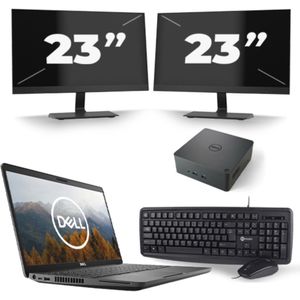 Dell Latitude 5501 - Intel Core i5-9e Generatie - 15 inch - 16GB RAM - 256GB SSD - Windows 11 Home + 2x 23 inch Monitor Nette Staat