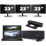 Dell Latitude 5491 - Intel Core i5-8e Generatie - 14 inch - 16GB RAM - 256GB SSD - Windows 11 + 3x 23 inch Monitor Nette Staat