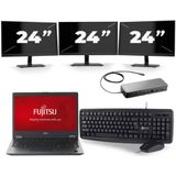 Fujitsu LifeBook U728 - Intel Core i7-8e Generatie - 12 inch - 16GB RAM - 256GB SSD - Windows 11 + 3x 24 inch Monitor Zichtbaar gebruikt