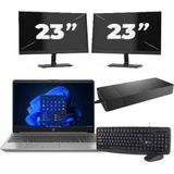 HP 250 G8 - Intel Core i5-11e Generatie - 15 inch - 16GB RAM - 256GB SSD - Windows 11 Home + 2x 23 inch Monitor Zichtbare schade