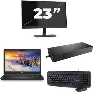 Dell Latitude E5490 - Intel Core i5-8e Generatie - 14 inch - 16GB RAM - 256GB SSD - Windows 11 Home + 1x 23 inch Monitor Zichtbare schade