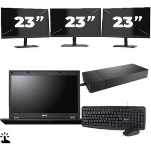 Fujitsu Lifebook E5510 - Intel Core i7-10e Generatie - 15 inch - Touch - 16GB RAM - 256GB SSD - Windows 11 Home + 3x 23 inch Monitor Zichtbaar gebruikt