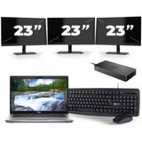 Dell Latitude 5411 - Intel Core i7-10e Generatie - 14 inch - 16GB RAM - 256GB SSD - Windows 11 + 3x 23 inch Monitor Zichtbaar gebruikt