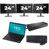 Lenovo ThinkPad T480s - Intel Core i7-8e Generatie - 14 inch - 16GB RAM - 256GB SSD - Windows 11 + 3x 24 inch Monitor Zichtbare schade