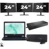 Dell Latitude E5270 - Intel Core i3-6e Generatie - 12 inch - Touch - 8GB RAM - 256GB SSD - Windows 11 Home + 3x 24 inch Monitor Nette Staat