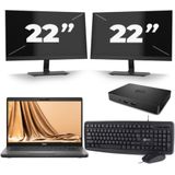 Dell Latitude 5401 - Intel Core i5-9e Generatie - 14 inch - 16GB RAM - 256GB SSD - Windows 11 + 2x 22 inch Monitor Nette Staat