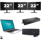 HP EliteBook 840 G7 - Intel Core i7-10e Generatie - 14 inch - Touch - 16GB RAM - 256GB SSD - Windows 11 + 3x 22 inch Monitor Zichtbare schade