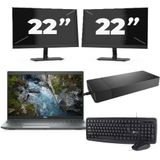 Dell Vostro 3591 - Intel Core i5-10e Generatie - 15 inch - 16GB RAM - 256GB SSD - Windows 11 Home + 2x 22 inch Monitor Nette Staat