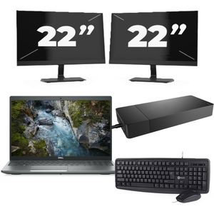 Dell Vostro 3591 - Intel Core i5-10e Generatie - 15 inch - 16GB RAM - 256GB SSD - Windows 11 Home + 2x 22 inch Monitor Nette Staat