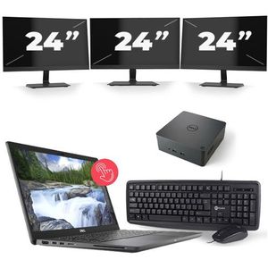 Dell Latitude 7310 - Intel Core i7-10e Generatie - 13 inch - 8GB RAM - 512GB SSD - Windows 11 + 3x 24 inch Monitor Zichtbaar gebruikt