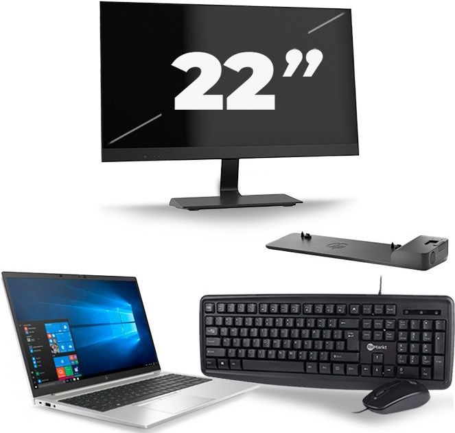 HP EliteBook 850 G7 - Intel Core i5-10e Generatie - 15 inch - 16GB RAM - 512GB SSD - Windows 11 + 1x 22 inch Monitor Nette Staat