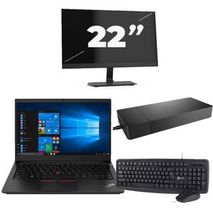 Lenovo ThinkPad E14 Gen 3 - AMD Ryzen 3 5300U - 14 inch - 16GB RAM - 256GB SSD - Windows 11 Home + 1x 22 inch Monitor Nette Staat
