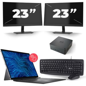Dell Latitude 7320 - Intel Core i7-11e Generatie - 13 inch - 32GB RAM - 256GB SSD - Windows 11 Home + 2x 23 inch Monitor Zichtbare schade