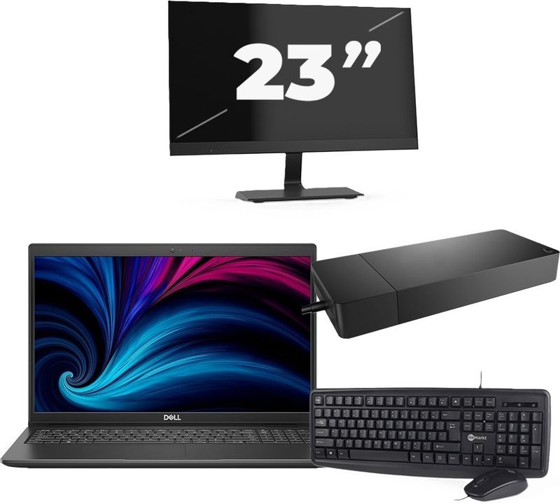 Dell Latitude 3520 - Intel Core i5-11e Generatie - 15 inch - 16GB RAM - 256GB SSD - Windows 11 Home + 1x 23 inch Monitor Nette Staat