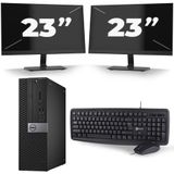 Dell Optiplex 7040 Micro Tower - Intel Core i7-6e Generatie - 16GB RAM - 256GB SSD - Windows 11 + 2x 23 inch Monitor Nette Staat