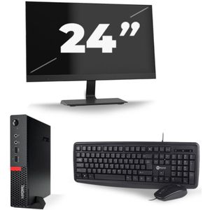 Lenovo ThinkCentre M710q USFF - Intel Core i5-6e Generatie - 8GB RAM - 256GB SSD - Windows 11 + 1x 24 inch Monitor Nette Staat