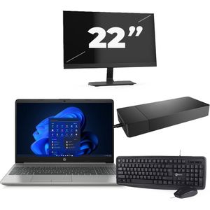 HP 250 G8 - Intel Core i3-11e Generatie - 15 inch - 16GB RAM - 256GB SSD - Windows 11 Home + 1x 22 inch Monitor Nette Staat