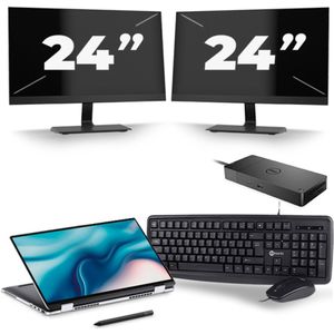 Dell Latitude 9510 - Intel Core i5-10e Generatie - 15 inch - 16GB RAM - 256GB SSD - Windows 11 + 2x 24 inch Monitor Zichtbaar gebruikt