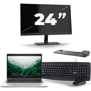 HP EliteBook 830 G6 - Intel Core i5-8e Generatie - 13 inch - 16GB RAM - 512GB SSD - Windows 11 + 1x 24 inch Monitor Zichtbaar gebruikt