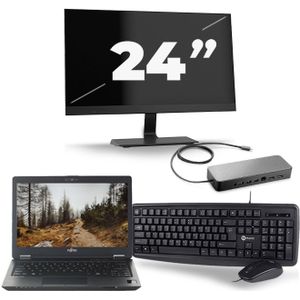 Fujitsu LifeBook U727 - Intel Core i7-7e Generatie - 12 inch - 16GB RAM - 512GB SSD - Windows 11 + 1x 24 inch Monitor Zichtbaar gebruikt