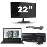 HP ZBook 15 G3 - Intel Core i7-6e Generatie - 15 inch - 16GB RAM - 512GB SSD - Windows 11 + 1x 22 inch Monitor Zichtbare schade