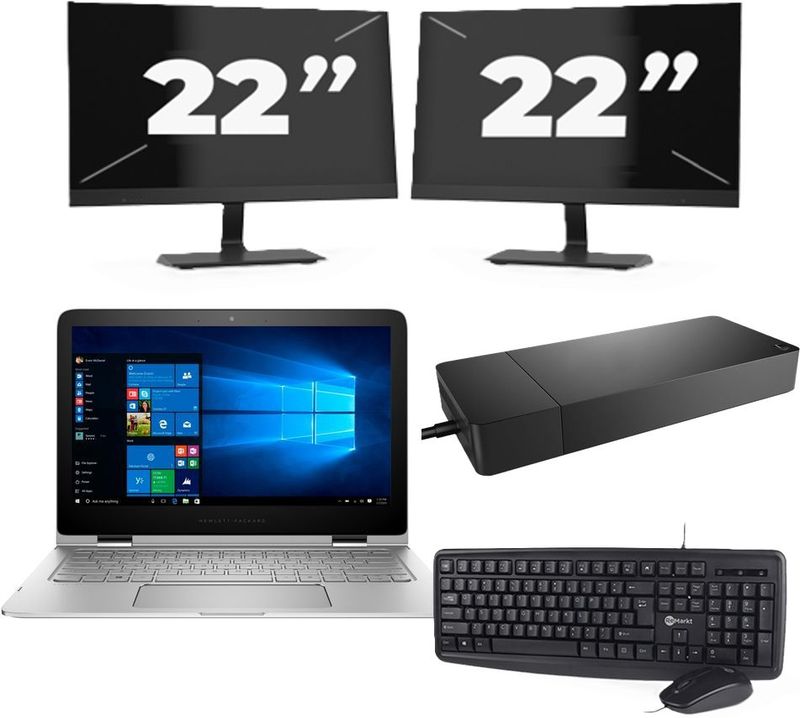 Lenovo ThinkPad E15 G2 - Intel Core i5-11e Generatie - 15 inch - 16GB RAM - 256GB SSD - Windows 11 Home + 2x 22 inch Monitor Zichtbare schade