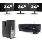 Dell Optiplex 7010 SFF - Intel Core i3-3e Generatie - 8GB RAM - 256GB SSD - Windows 10 + 3x 24 inch Monitor Nette Staat