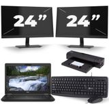 Dell Latitude 5491 - Intel Core i5-8e Generatie - 14 inch - 16GB RAM - 256GB SSD - Windows 11 + 2x 24 inch Monitor Nette Staat