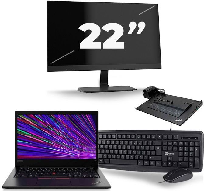 Lenovo ThinkPad L13 - Intel Core i5-10e Generatie - 13 inch - 4GB RAM - 512GB SSD - Windows 11 + 1x 22 inch Monitor Zichtbare schade