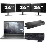 HP ZBook Firefly 14 G8 - Intel Core i7-11e Generatie - 14 inch - 16GB RAM - 256GB SSD - Windows 11 Home + 3x 24 inch Monitor Nette Staat