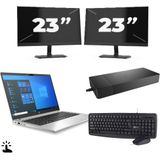 HP ProBook 430 G8 - Intel Core i5-11e Generatie - 13 inch - Touch - 16GB RAM - 256GB SSD - Windows 11 Home + 2x 23 inch Monitor Nette Staat