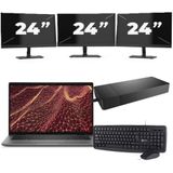 Dell Latitude 7430 - Intel Core i7-12e Generatie - 14 inch - 16GB RAM - 256GB SSD - Windows 11 Home + 3x 24 inch Monitor Zichtbaar gebruikt