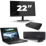 Dell Latitude 5490 - Intel Core i3-7e Generatie - 14 inch - 8GB RAM - 256GB SSD - Windows 11 + 1x 22 inch Monitor Zichtbaar gebruikt
