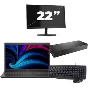 Dell Latitude 3520 - Intel Core i5-11e Generatie - 15 inch - 16GB RAM - 256GB SSD - Windows 11 Home + 1x 22 inch Monitor Nette Staat