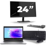 HP ProBook 640 G5 - Intel Core i5-8e Generatie - 14 inch - 16GB RAM - 512GB SSD - Windows 11 + 1x 24 inch Monitor Zichtbare schade