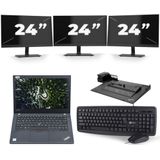 Lenovo ThinkPad T470 - Intel Core i7-6e Generatie - 14 inch - 16GB RAM - 256GB SSD - Windows 11 + 3x 24 inch Monitor Zichtbare schade