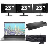 HP ZBook Firefly 15 G8 - Intel Core i7-11e Generatie - 15 inch - 16GB RAM - 256GB SSD - Windows 11 Home + 3x 23 inch Monitor Zichtbaar gebruikt